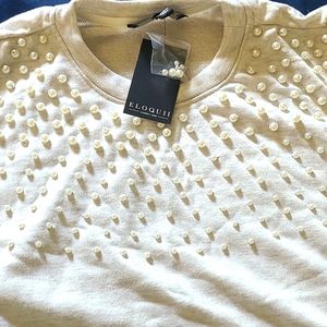 Eloquii Pearl Embellished Sweater 14/16